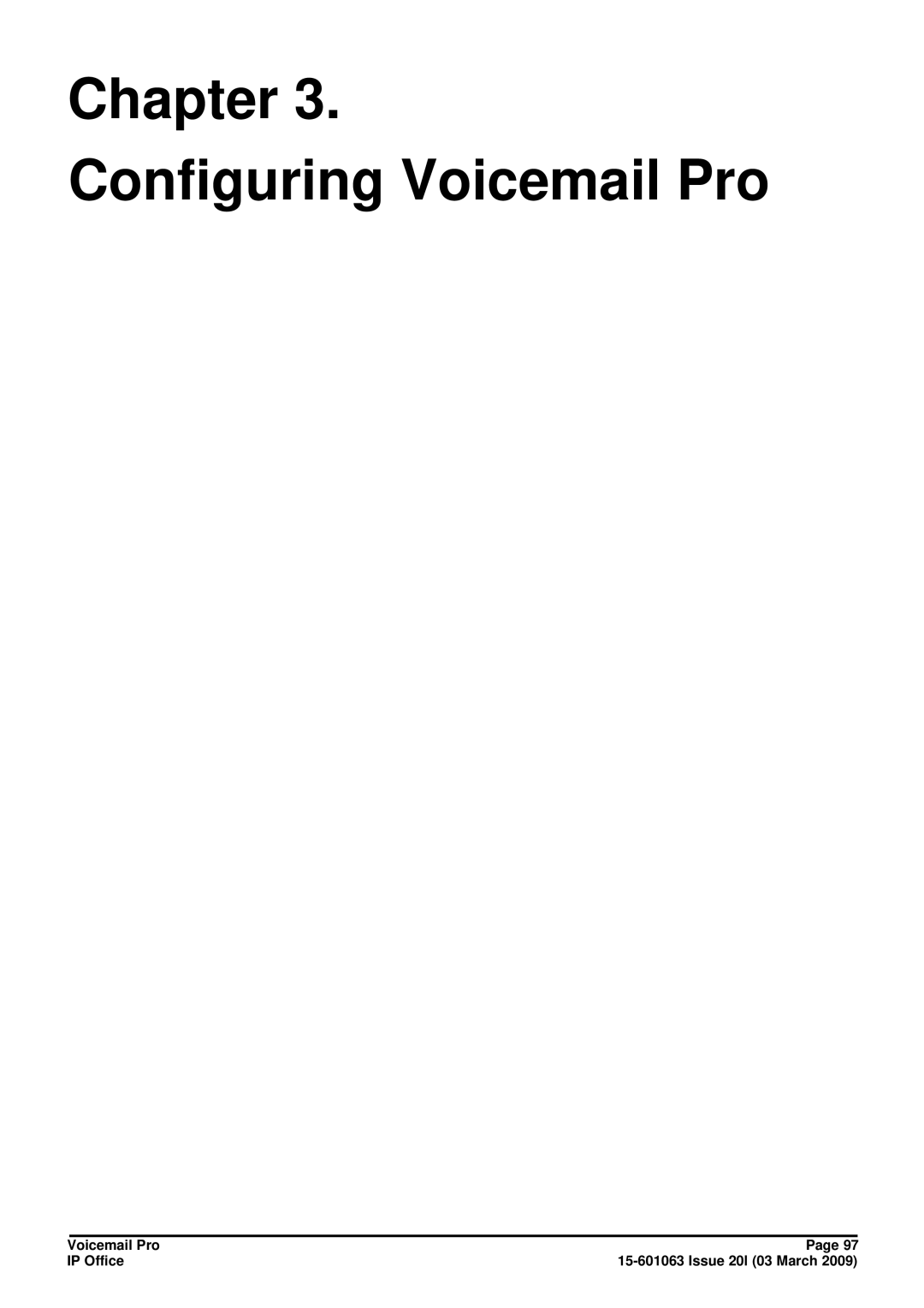 Avaya 15-601063 manual Chapter Configuring Voicemail Pro 