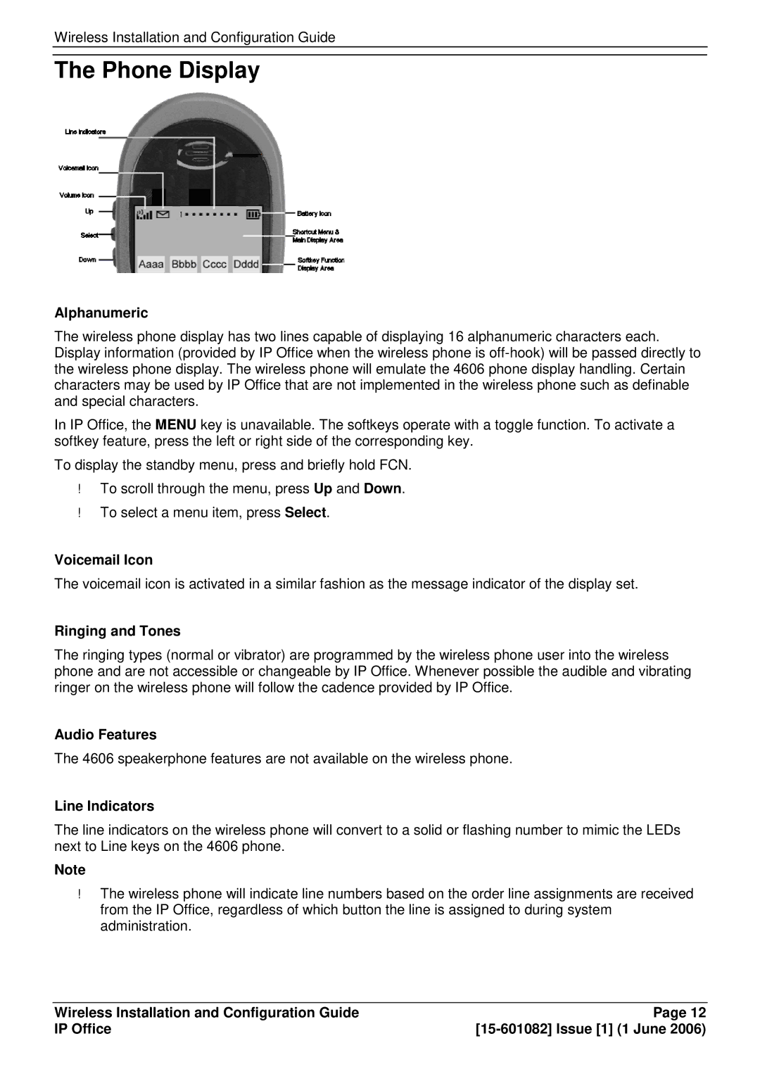 Avaya 15-601082 manual Phone Display 