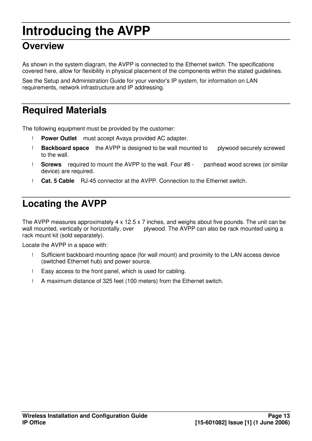 Avaya 15-601082 manual Introducing the Avpp, Overview, Required Materials, Locating the Avpp 