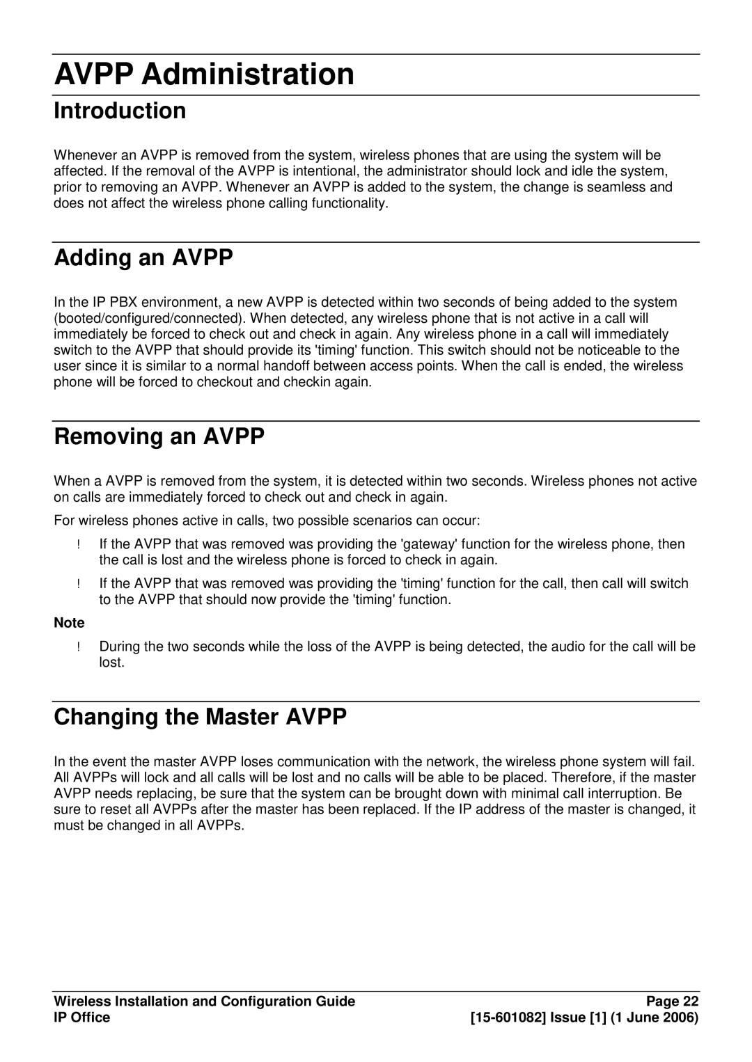 Avaya 15-601082 manual Avpp Administration, Adding an Avpp, Removing an Avpp, Changing the Master Avpp 