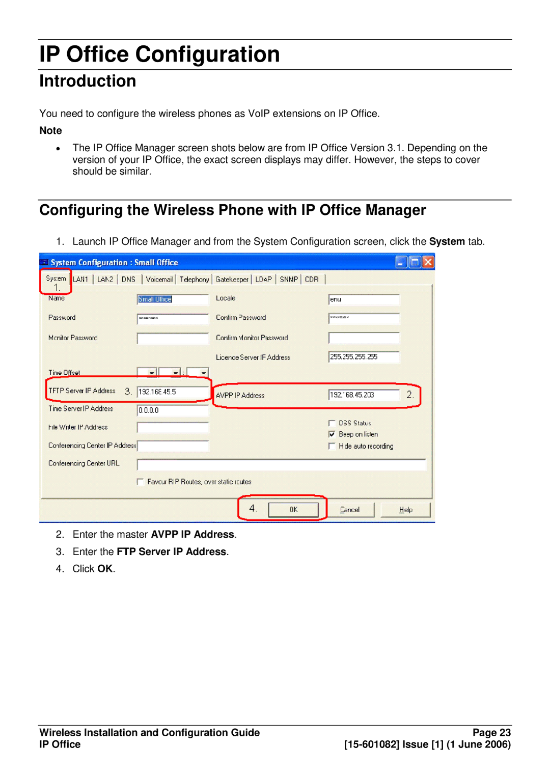 Avaya 15-601082 manual IP Office Configuration, Configuring the Wireless Phone with IP Office Manager 