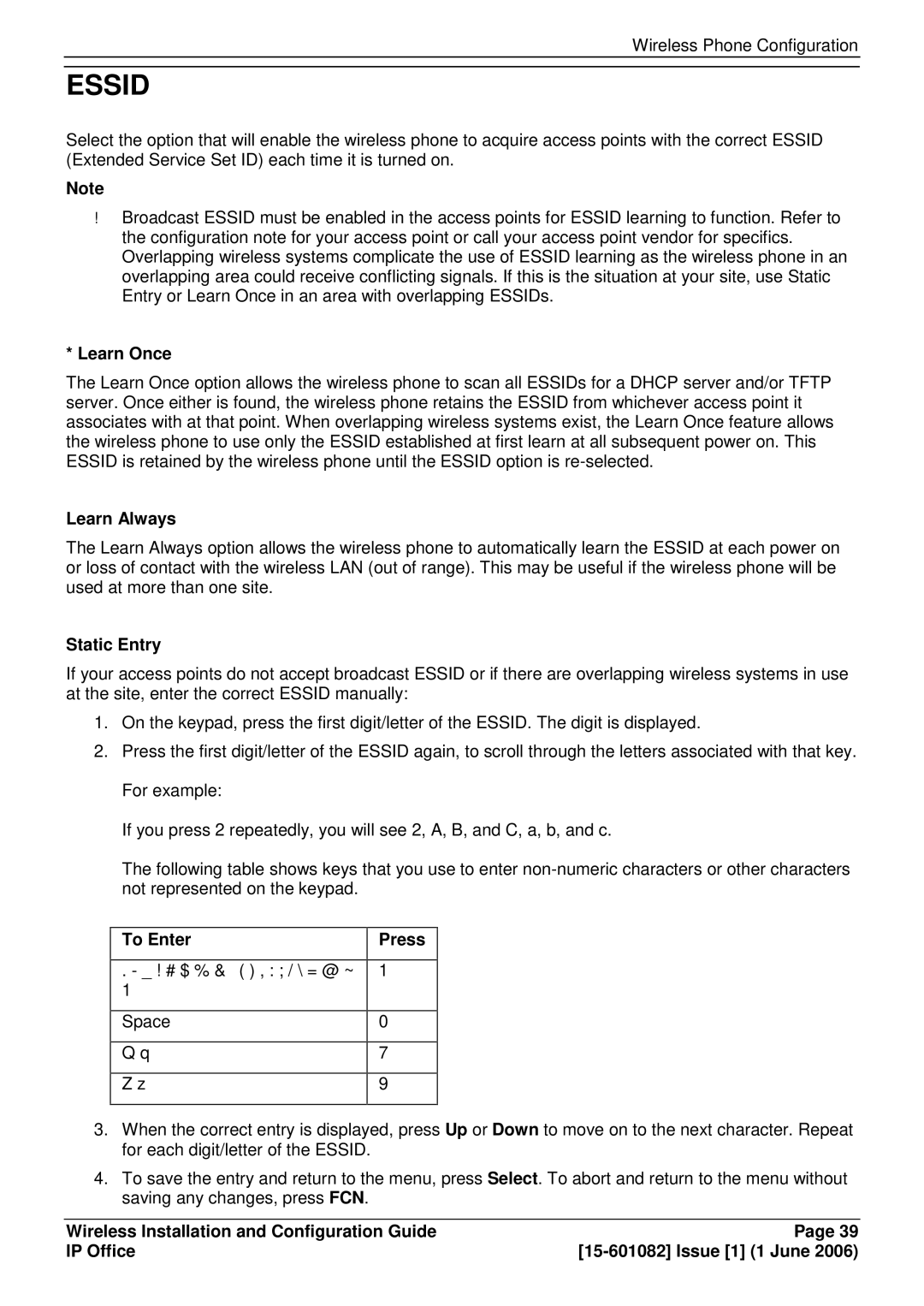 Avaya 15-601082 manual Learn Once, Learn Always, Static Entry, To Enter, Press 