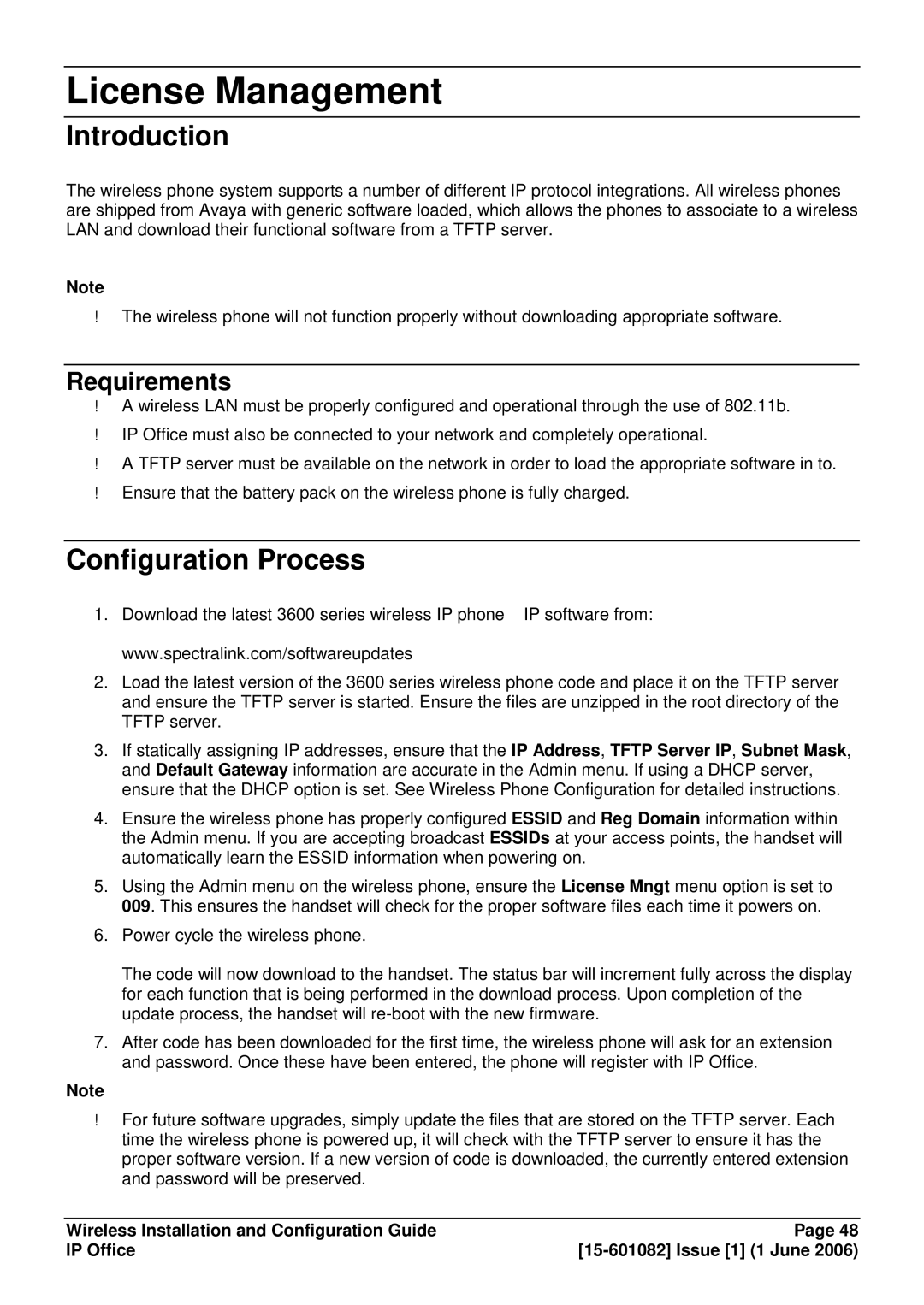 Avaya 15-601082 manual License Management, Configuration Process 