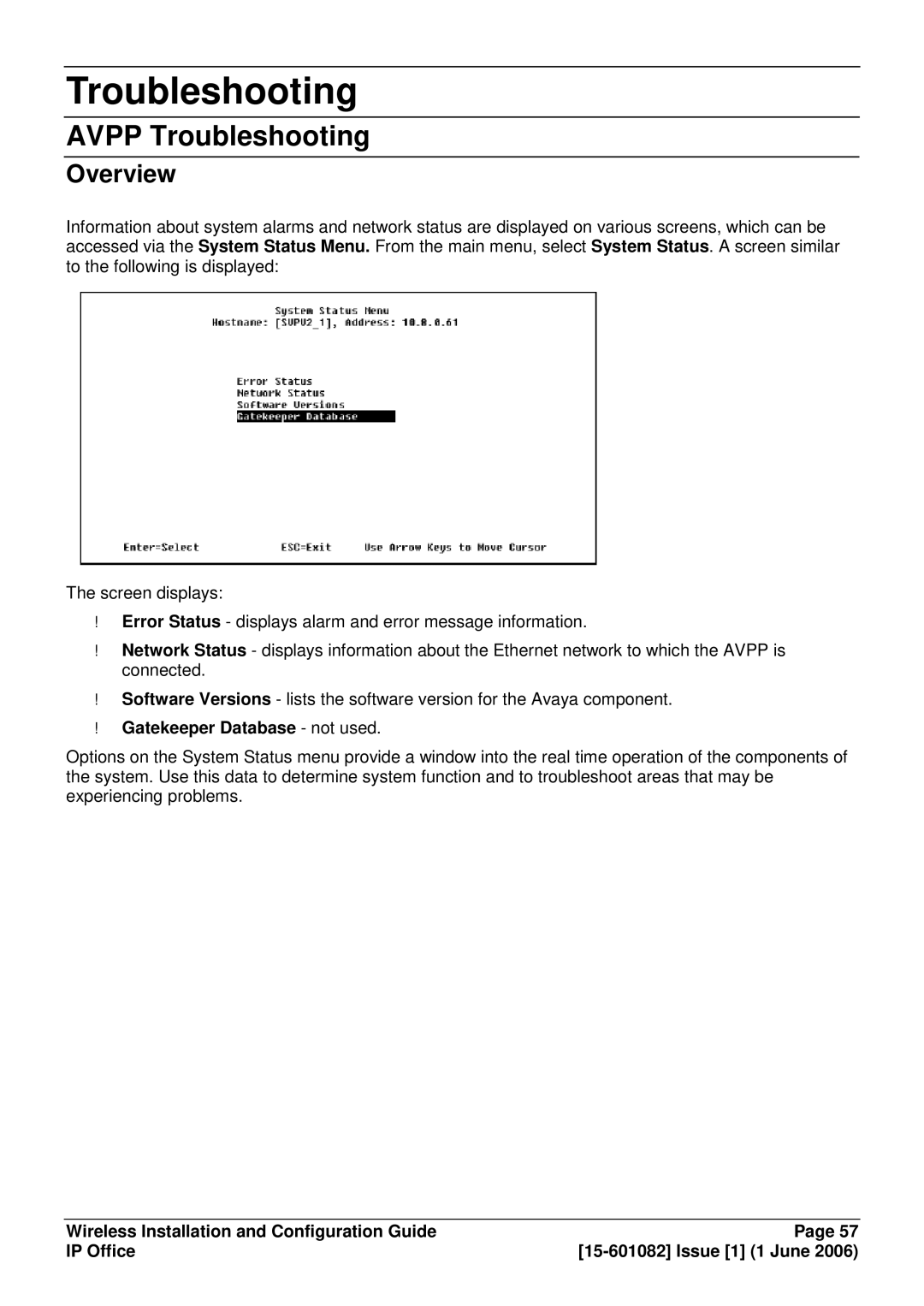 Avaya 15-601082 manual Avpp Troubleshooting, Overview 