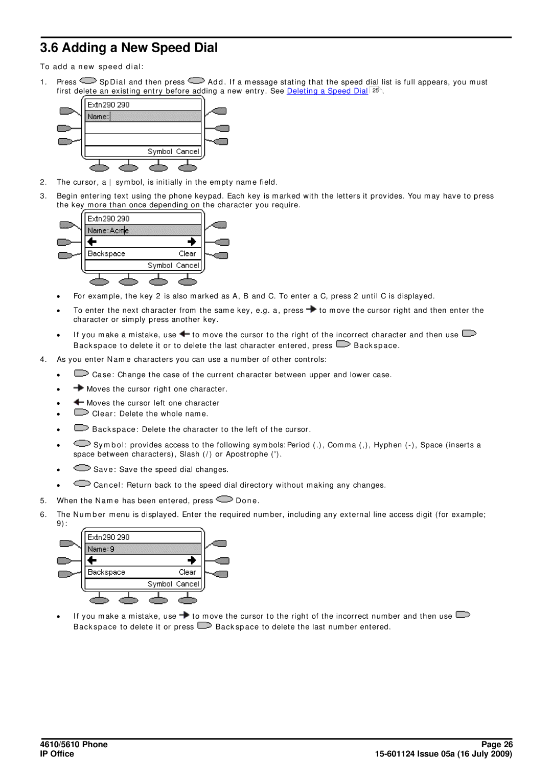 Avaya 15-601124 manual Adding a New Speed Dial, To add a new speed dial 