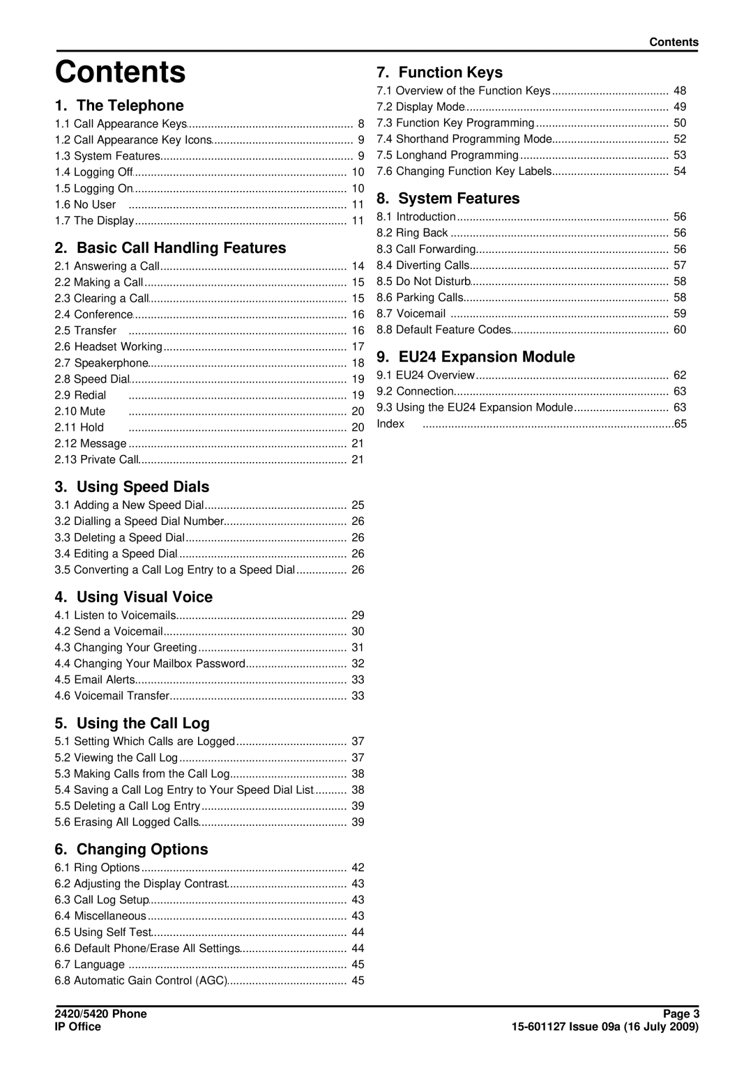 Avaya 15-601127 manual Contents 