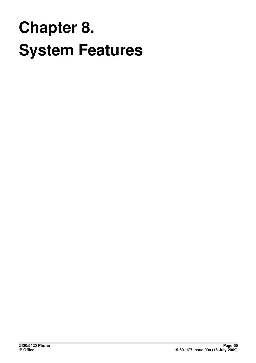 Avaya 15-601127 manual Chapter System Features 