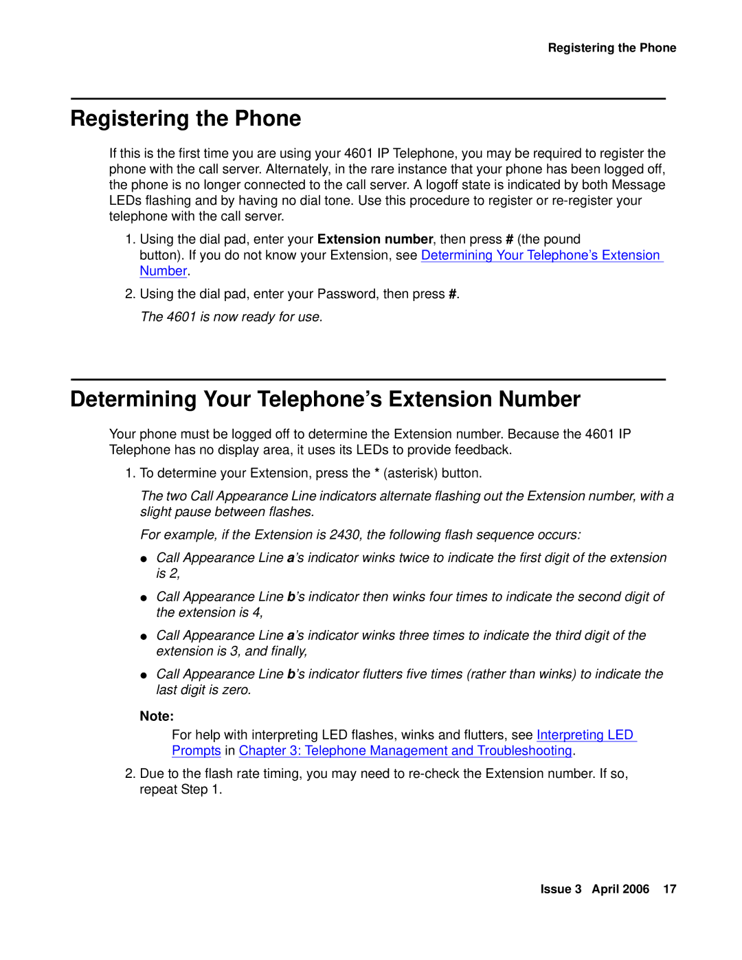 Avaya 03-600759, 16-300043 manual Registering the Phone, Determining Your Telephone’s Extension Number 