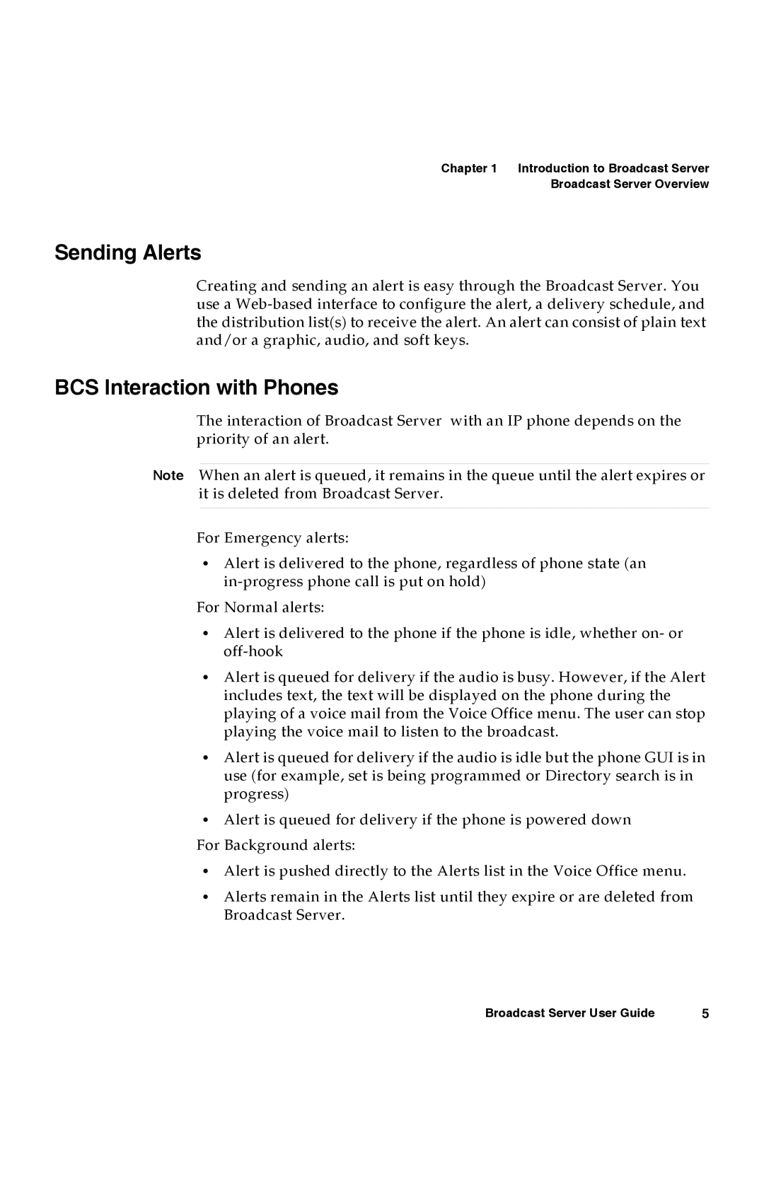 Avaya 16-300272 manual Sending Alerts, BCS Interaction with Phones 