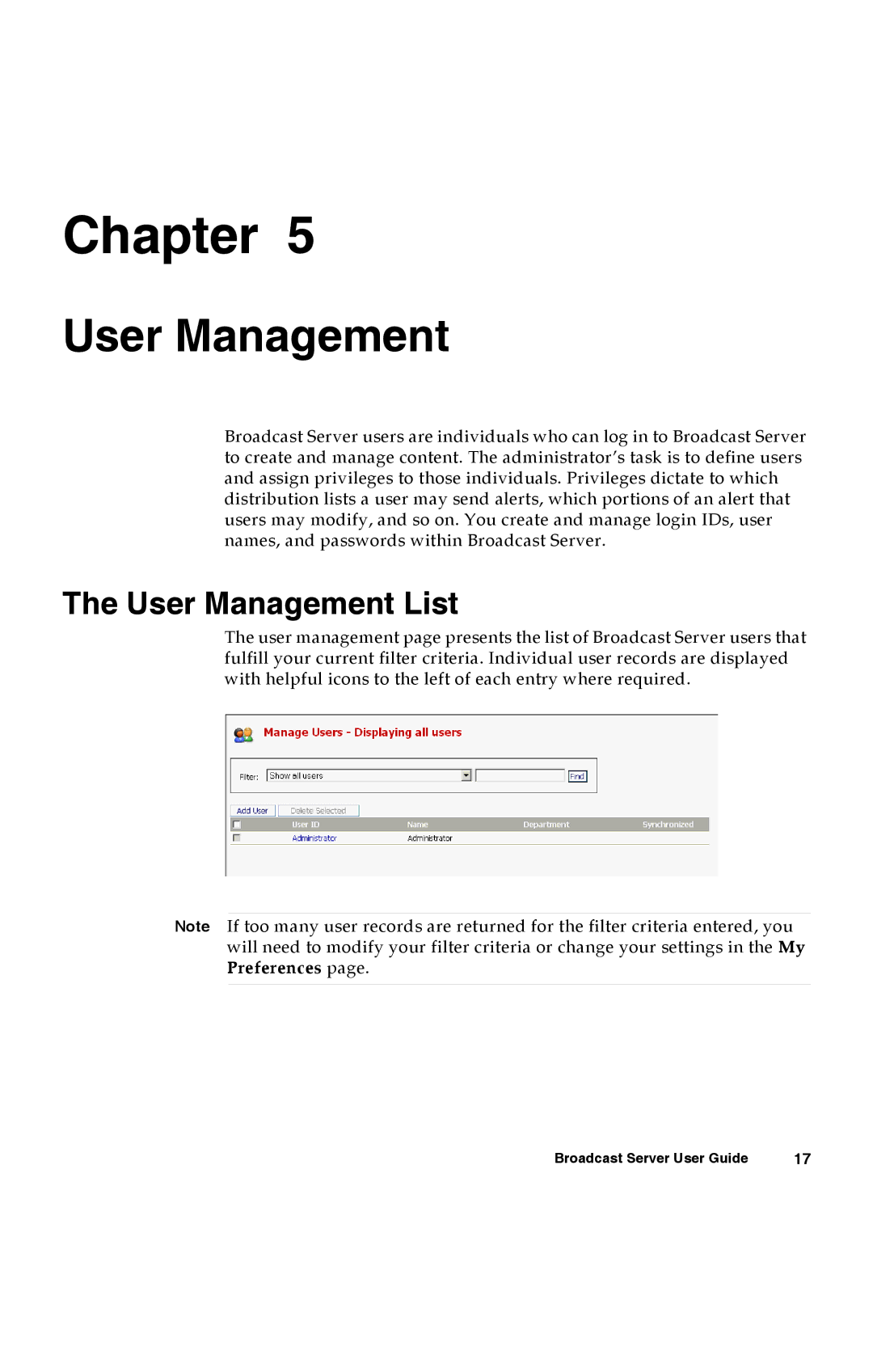 Avaya 16-300272 manual User Management List 