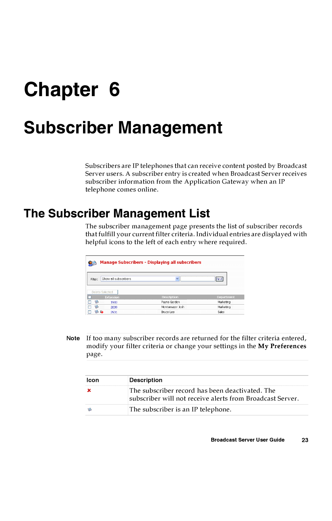 Avaya 16-300272 manual Subscriber Management List 