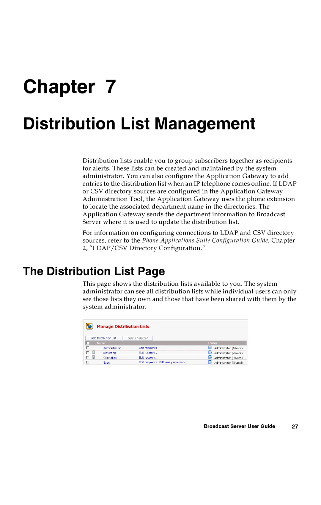 Avaya 16-300272 manual Distribution List Management 