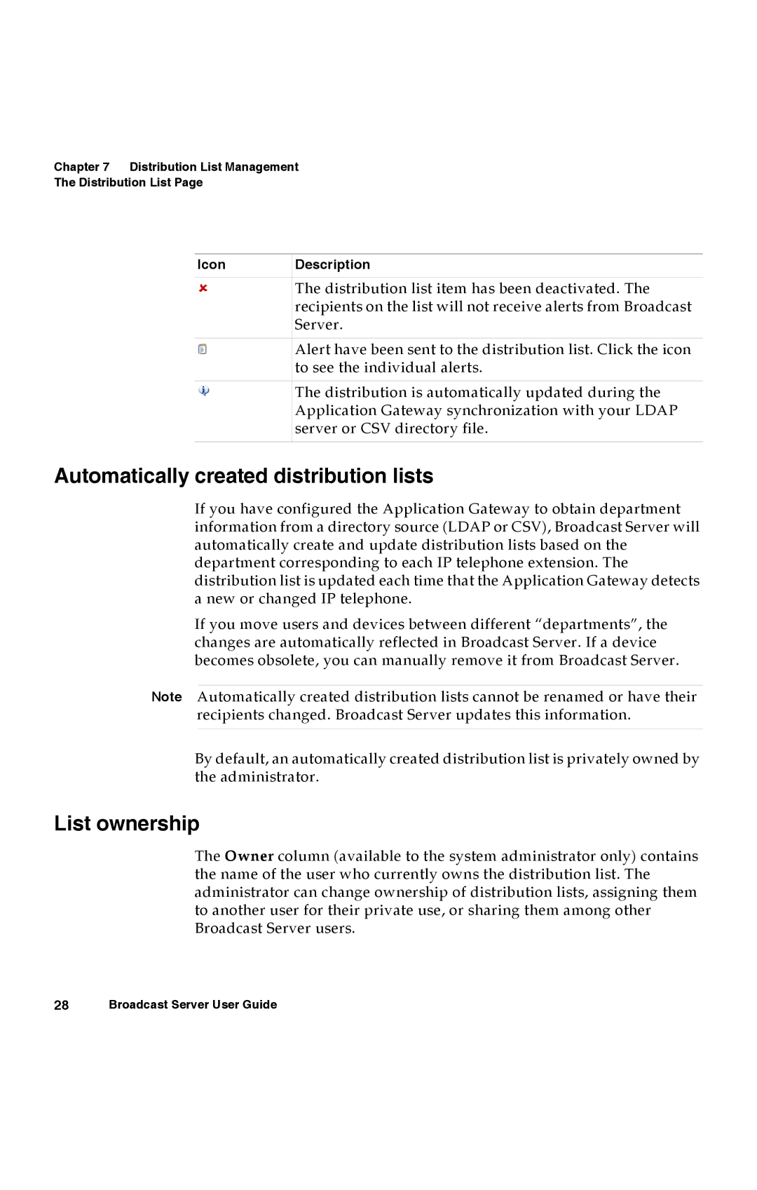 Avaya 16-300272 manual Automatically created distribution lists, List ownership 