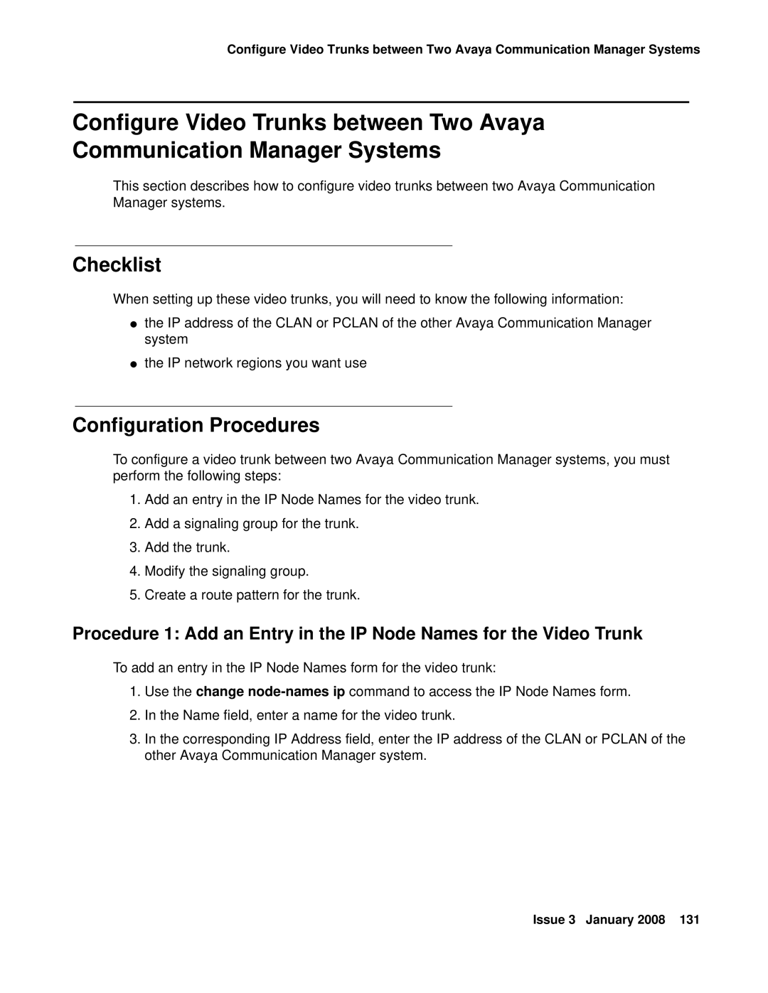 Avaya 16-601423 manual Checklist 