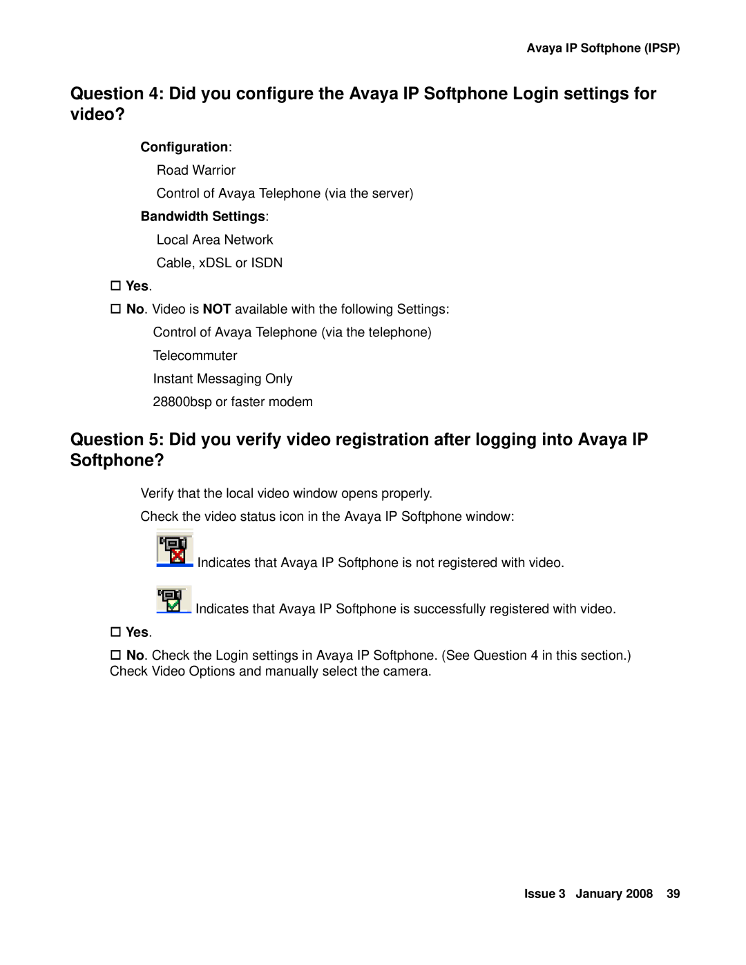 Avaya 16-601423 manual Configuration, Bandwidth Settings 