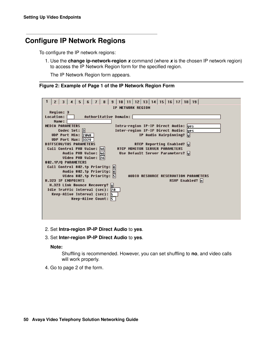 Avaya 16-601423 manual Configure IP Network Regions 