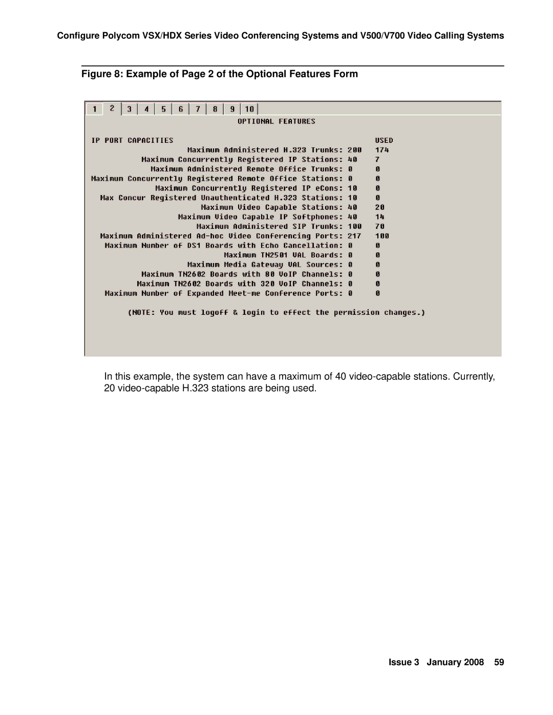 Avaya 16-601423 manual Example of Page 2 of the Optional Features Form 