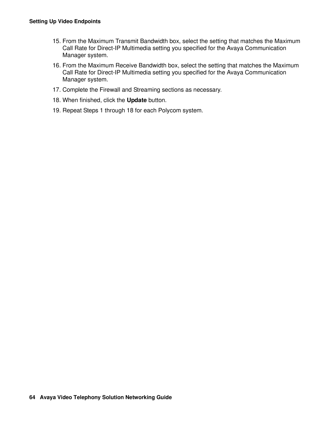 Avaya 16-601423 manual Setting Up Video Endpoints 