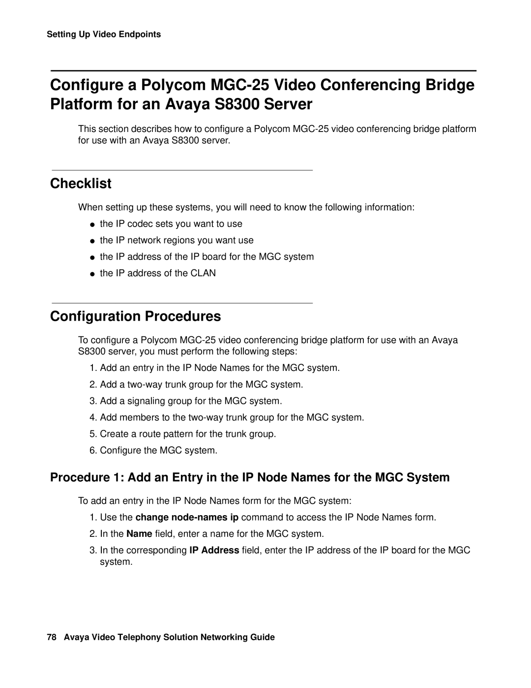 Avaya 16-601423 manual Checklist 