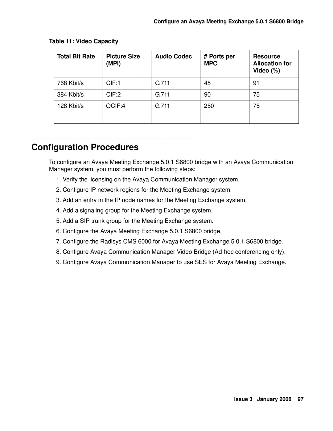 Avaya 16-601423 manual Allocation for, Video % 