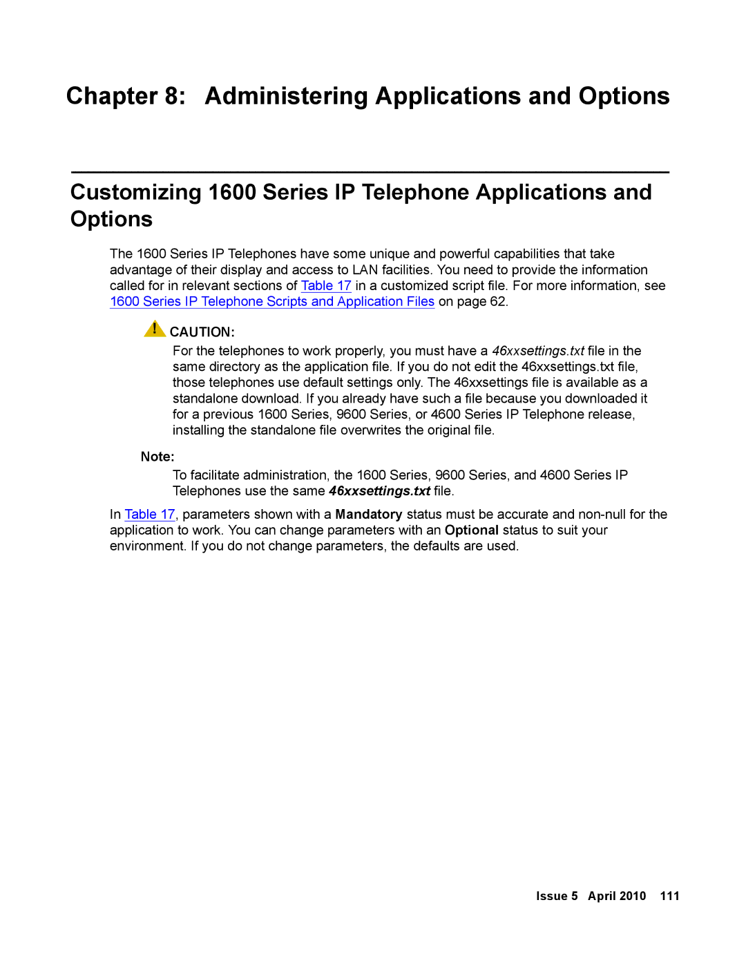 Avaya 1600 Series, 16-601443 manual Administering Applications and Options 