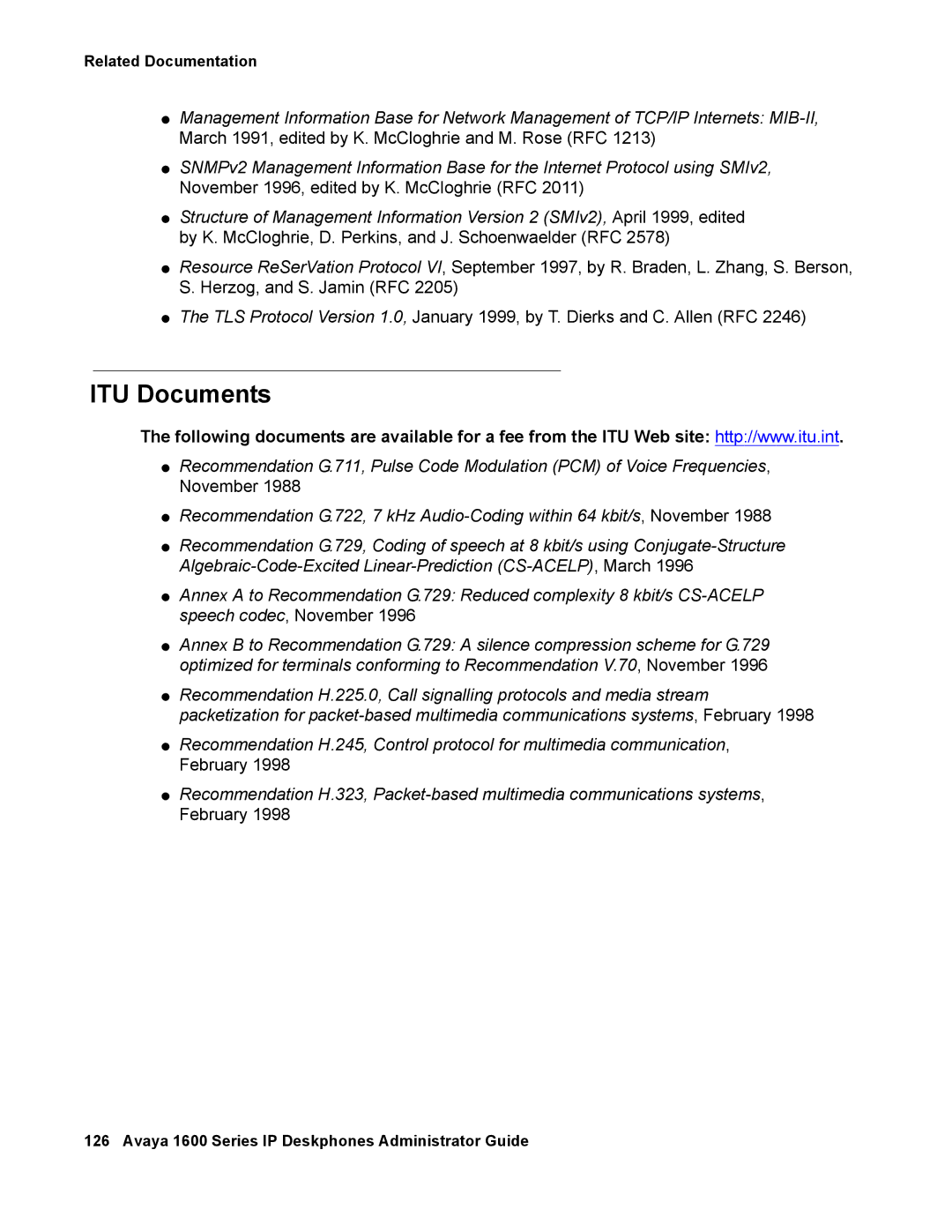 Avaya 16-601443, 1600 Series manual ITU Documents 