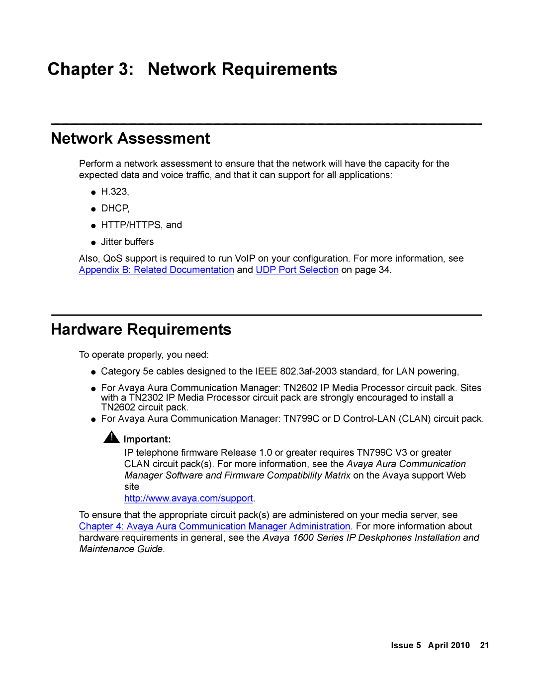 Avaya 1600 Series, 16-601443 manual Network Requirements, Network Assessment, Hardware Requirements 