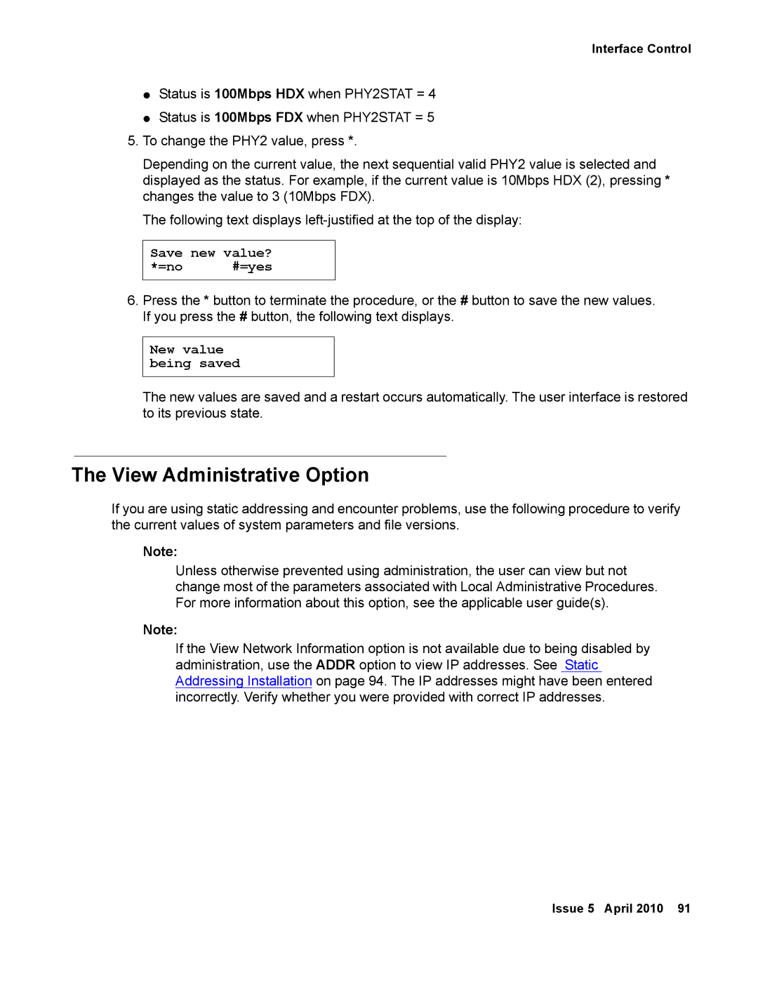 Avaya 1600 Series, 16-601443 manual View Administrative Option 