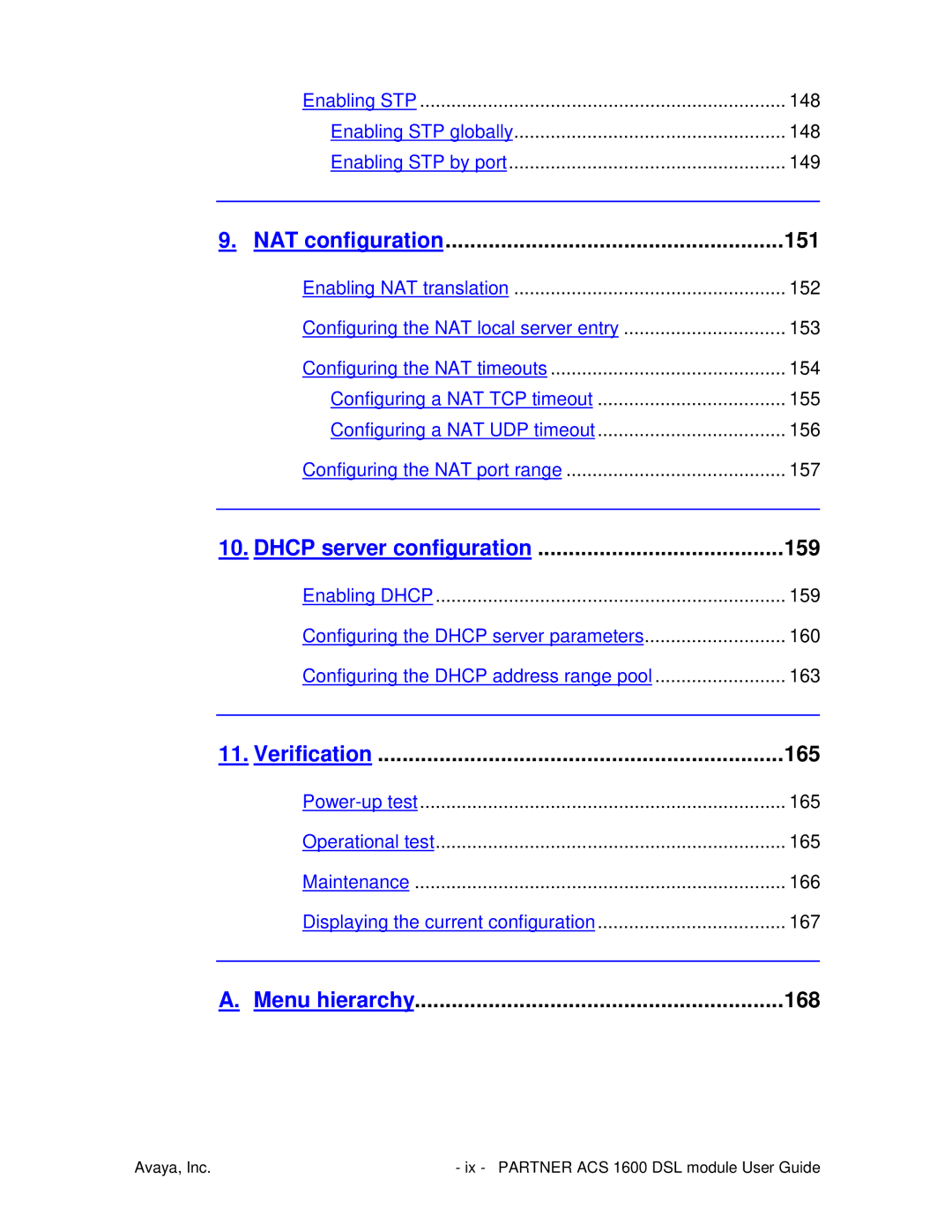 Avaya 1600 manual NAT configuration 