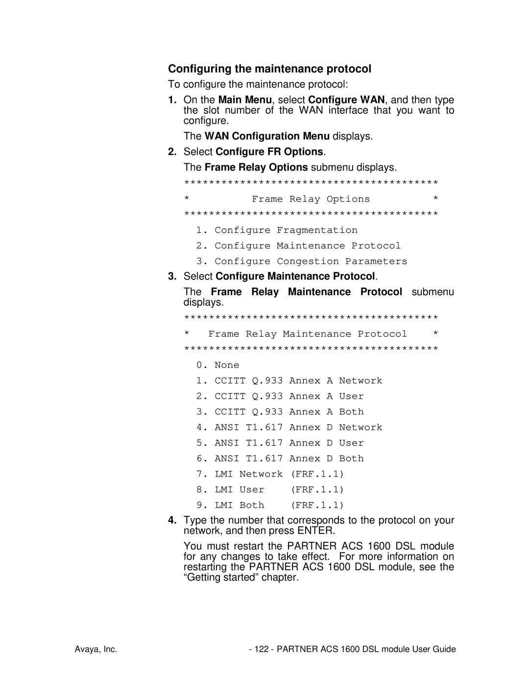 Avaya 1600 manual Configuring the maintenance protocol, User, Both 