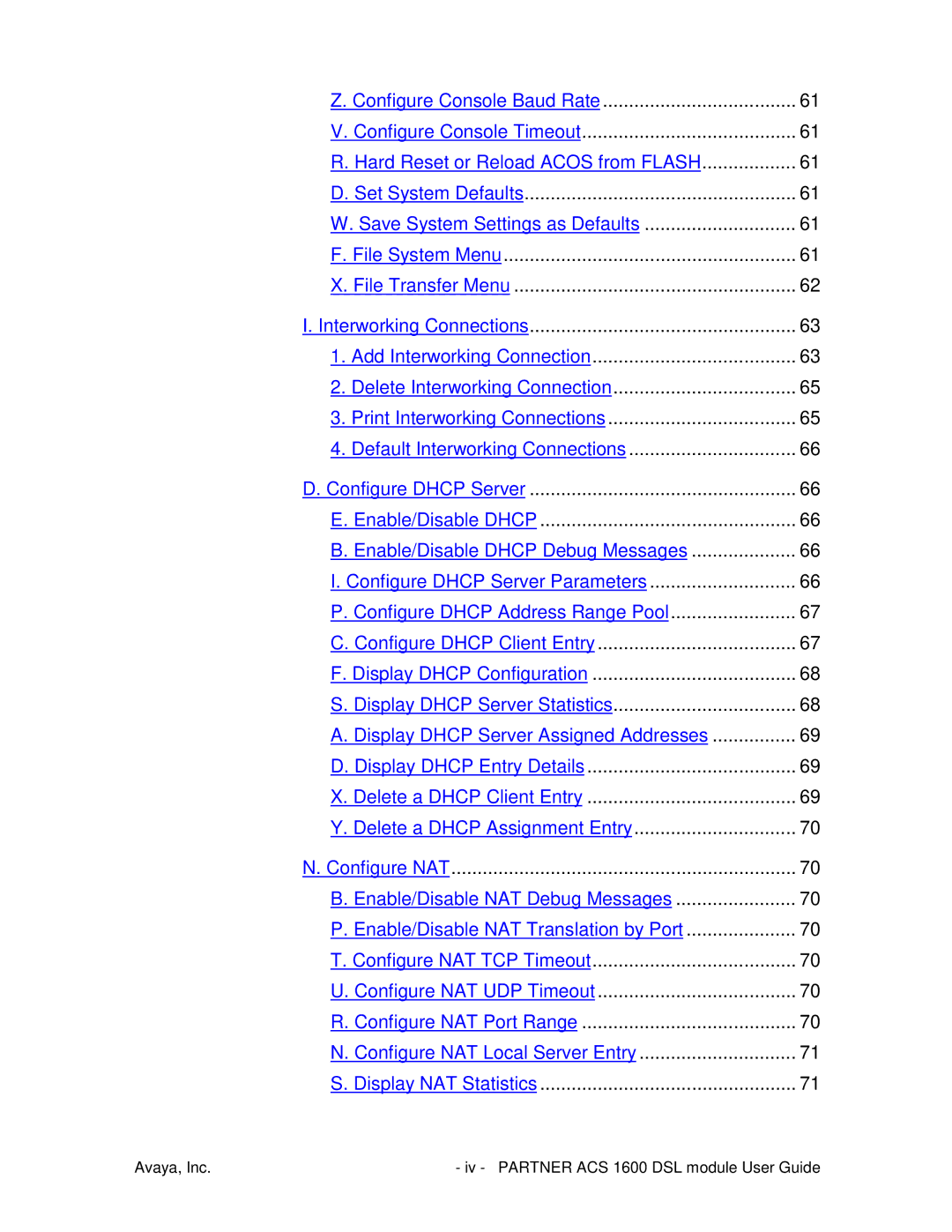 Avaya manual Avaya, Inc Iv Partner ACS 1600 DSL module User Guide 