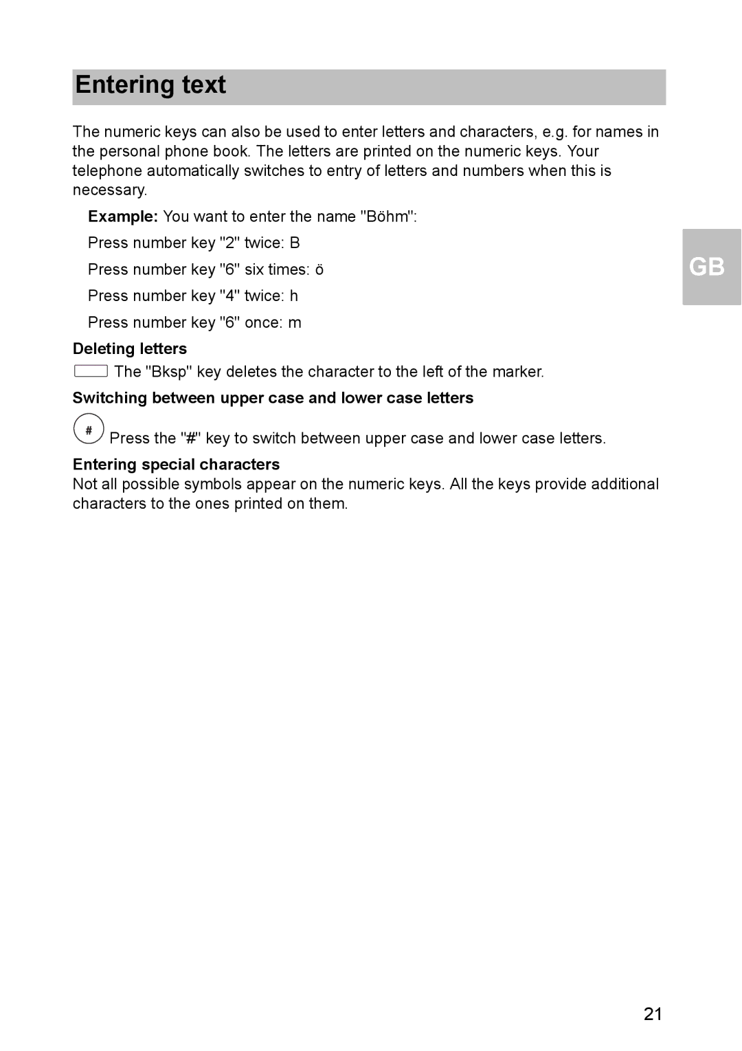 Avaya 1603 operating instructions Entering text, Deleting letters, Switching between upper case and lower case letters 