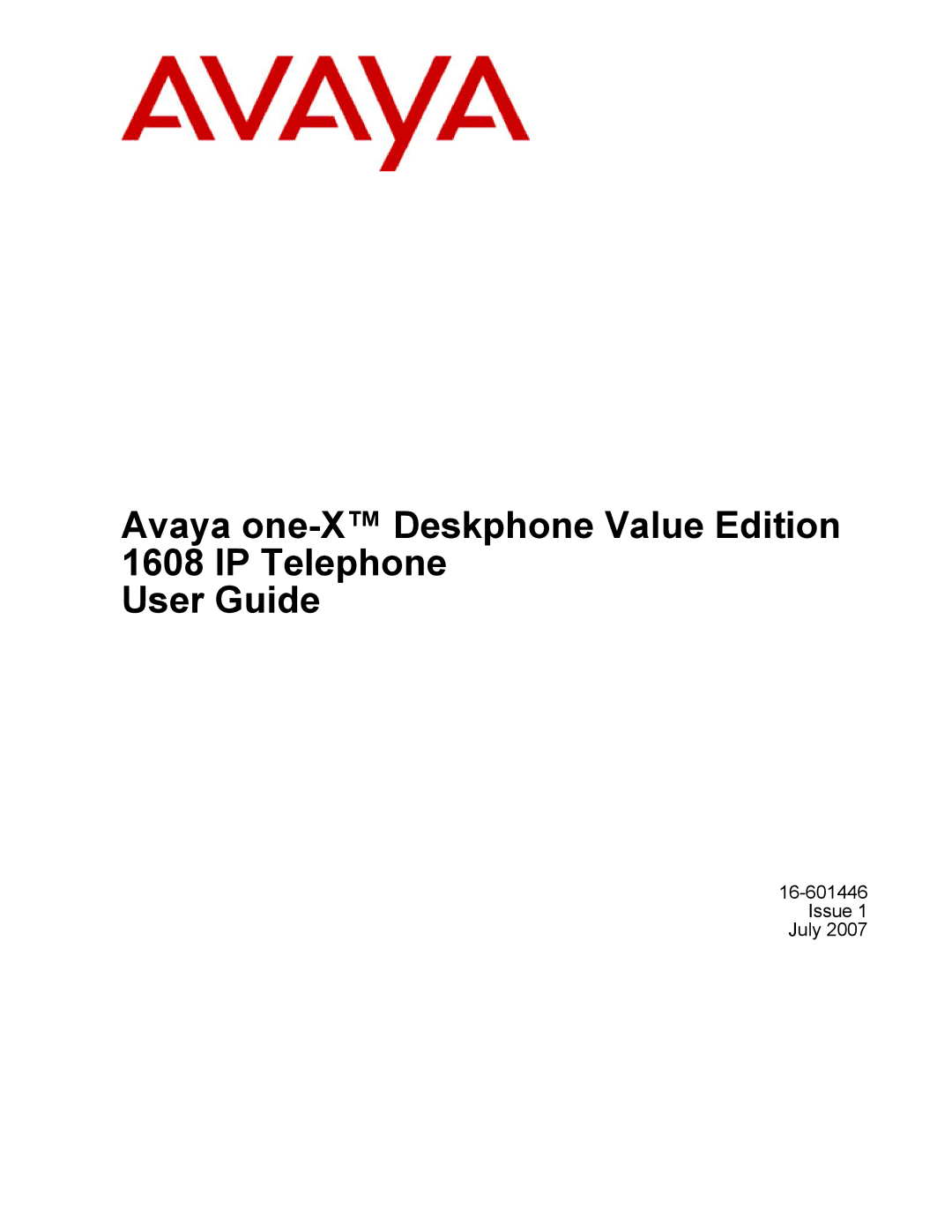 Avaya 1608 manual Issue 1 July 