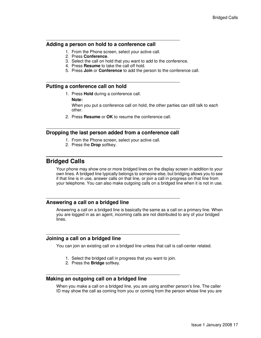 Avaya 16CC manual Bridged Calls 