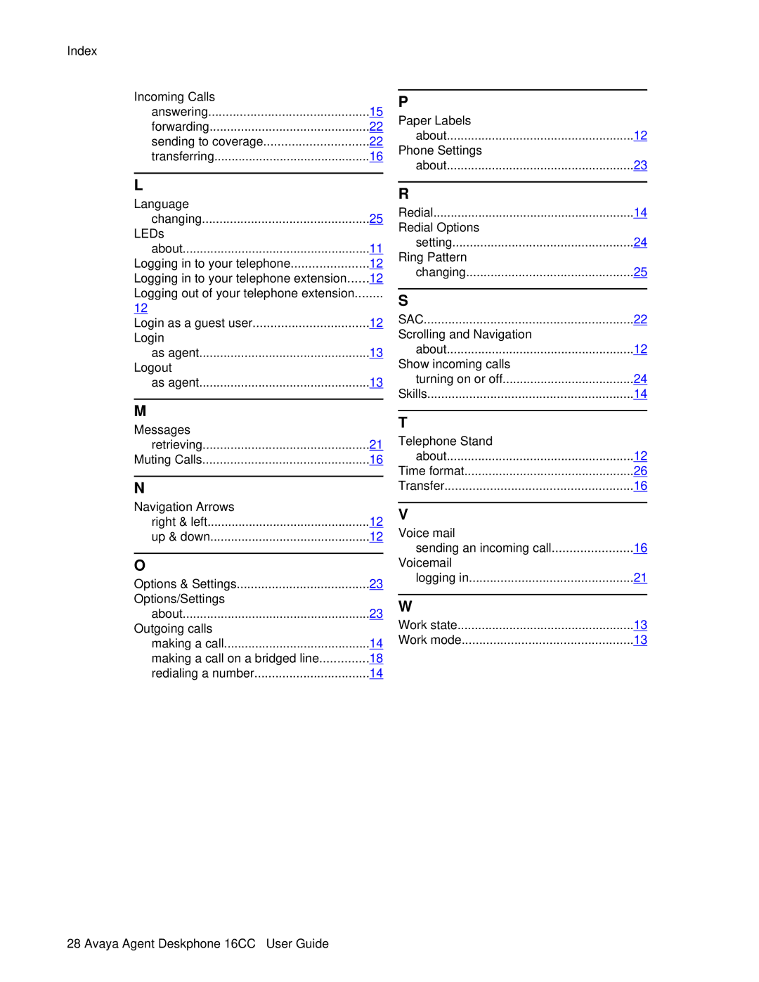 Avaya 16CC manual Language 