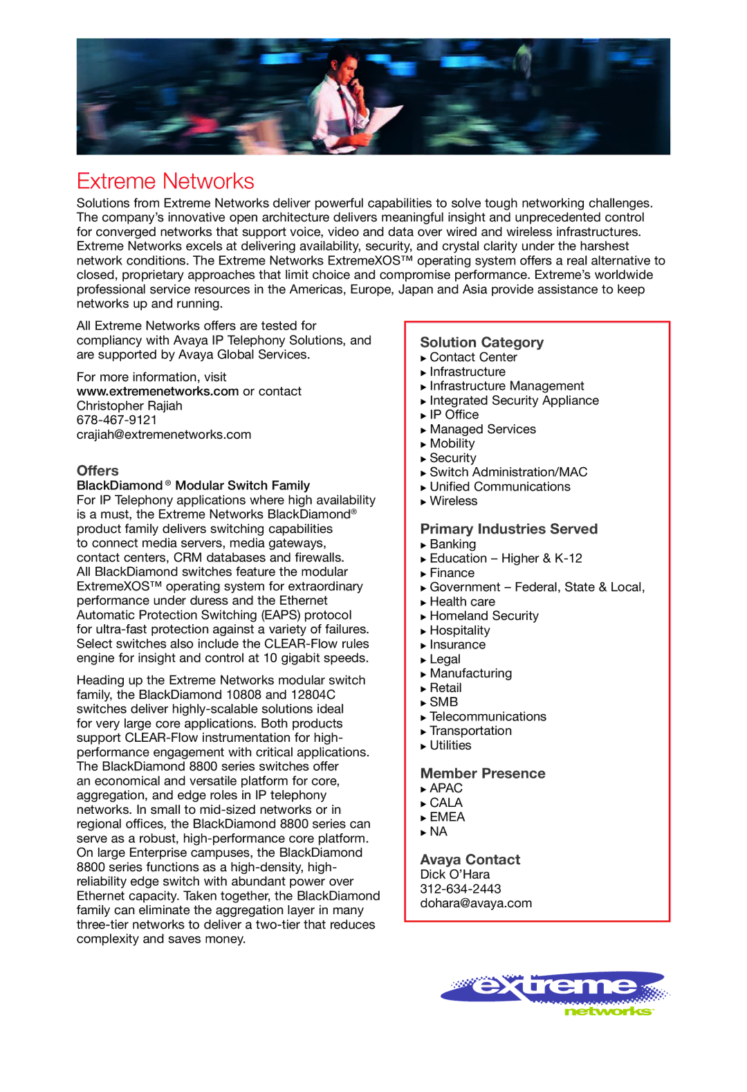 Avaya 2 manual Extreme Networks 