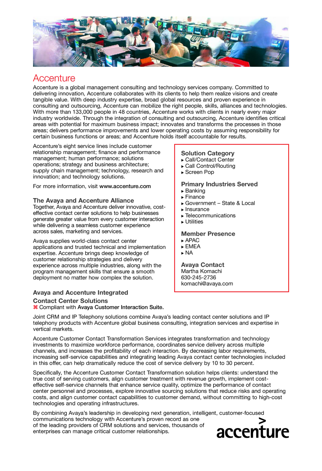 Avaya 2 manual Accenture 