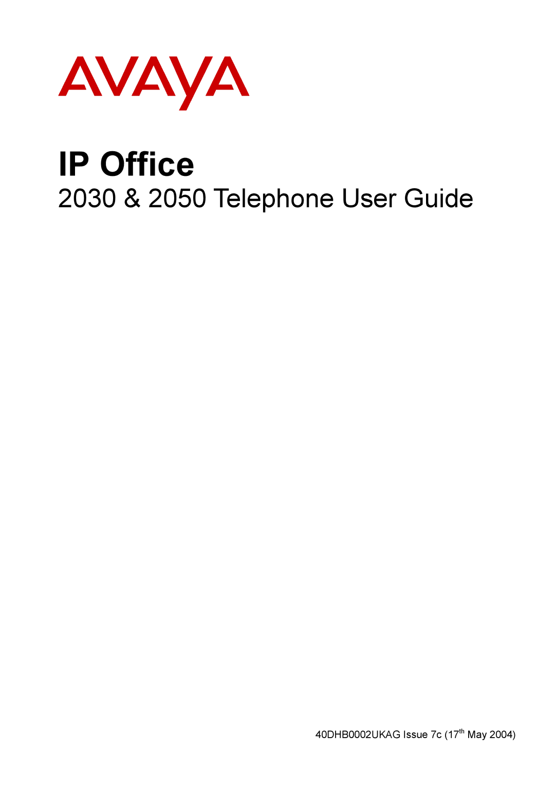 Avaya 2030, 2050 manual IP Office 