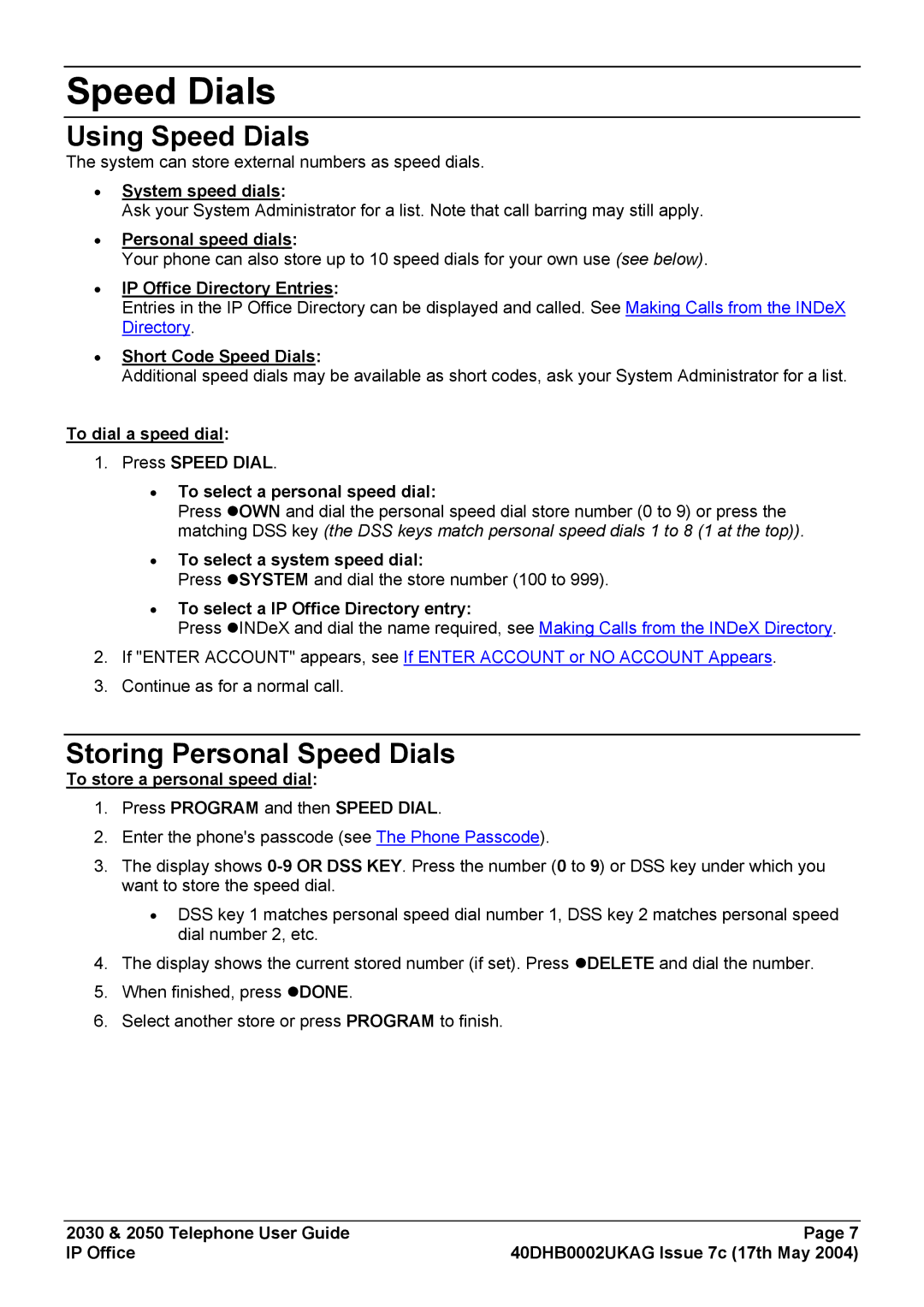 Avaya 2030, 2050 manual Using Speed Dials, Storing Personal Speed Dials 