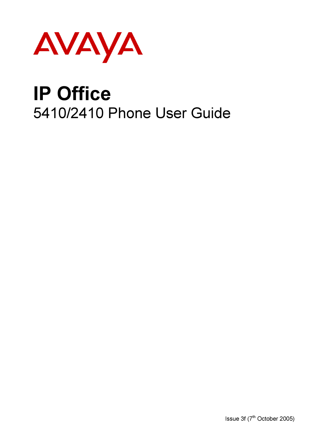 Avaya 5410, 2410 manual IP Office 