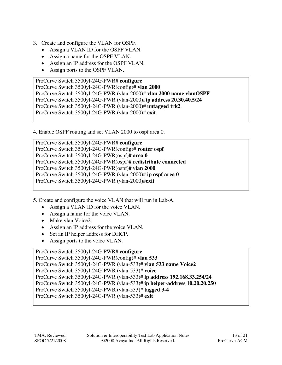 Avaya 5400ZL, 2600, 3500YL manual 