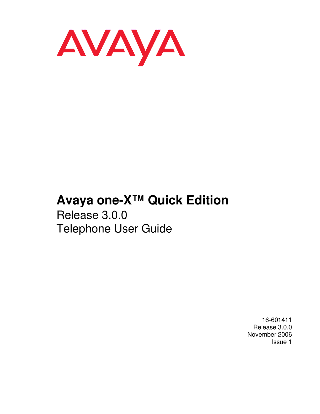 Avaya 3.0.0 manual Avaya one-X Quick Edition 