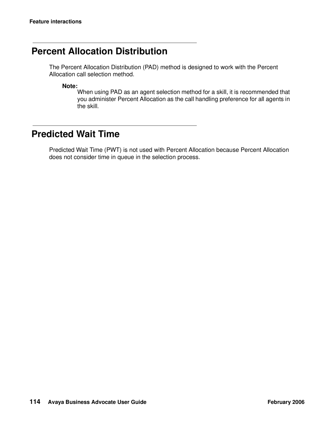 Avaya 3.1 manual Percent Allocation Distribution, Predicted Wait Time 