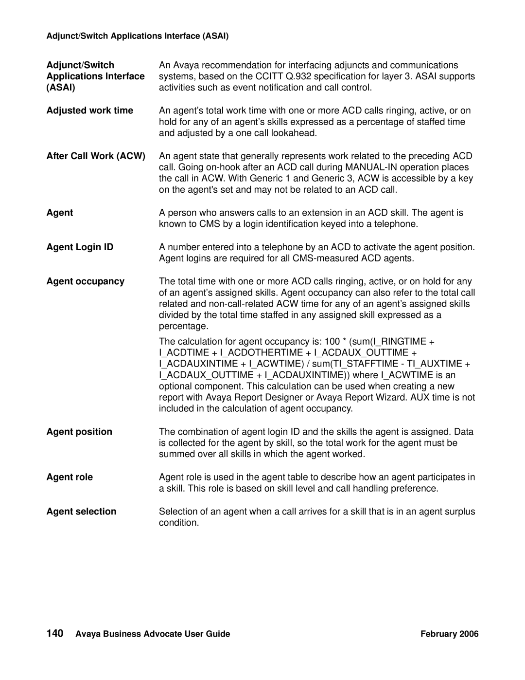 Avaya 3.1 manual Asai 