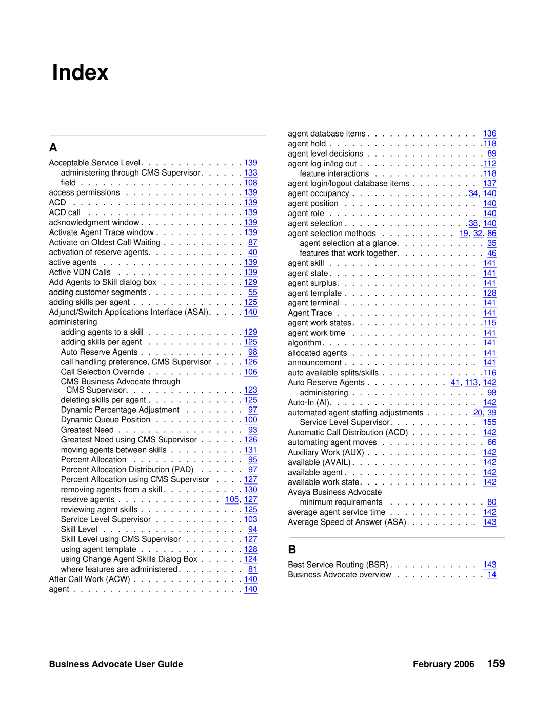 Avaya 3.1 manual Index 