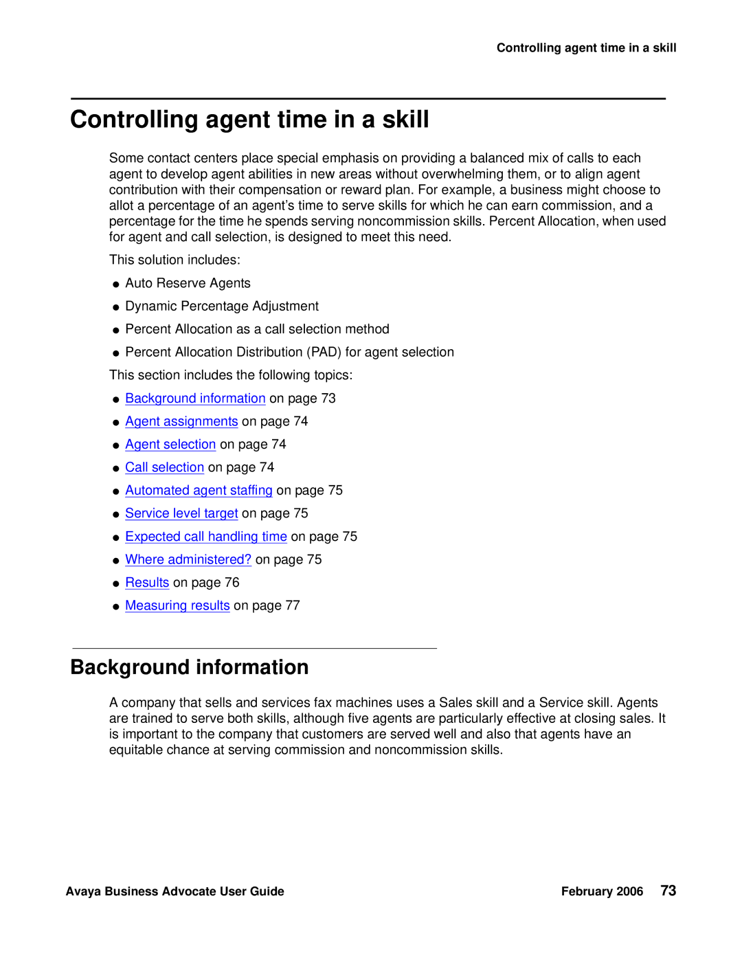 Avaya 3.1 manual Controlling agent time in a skill, Background information 