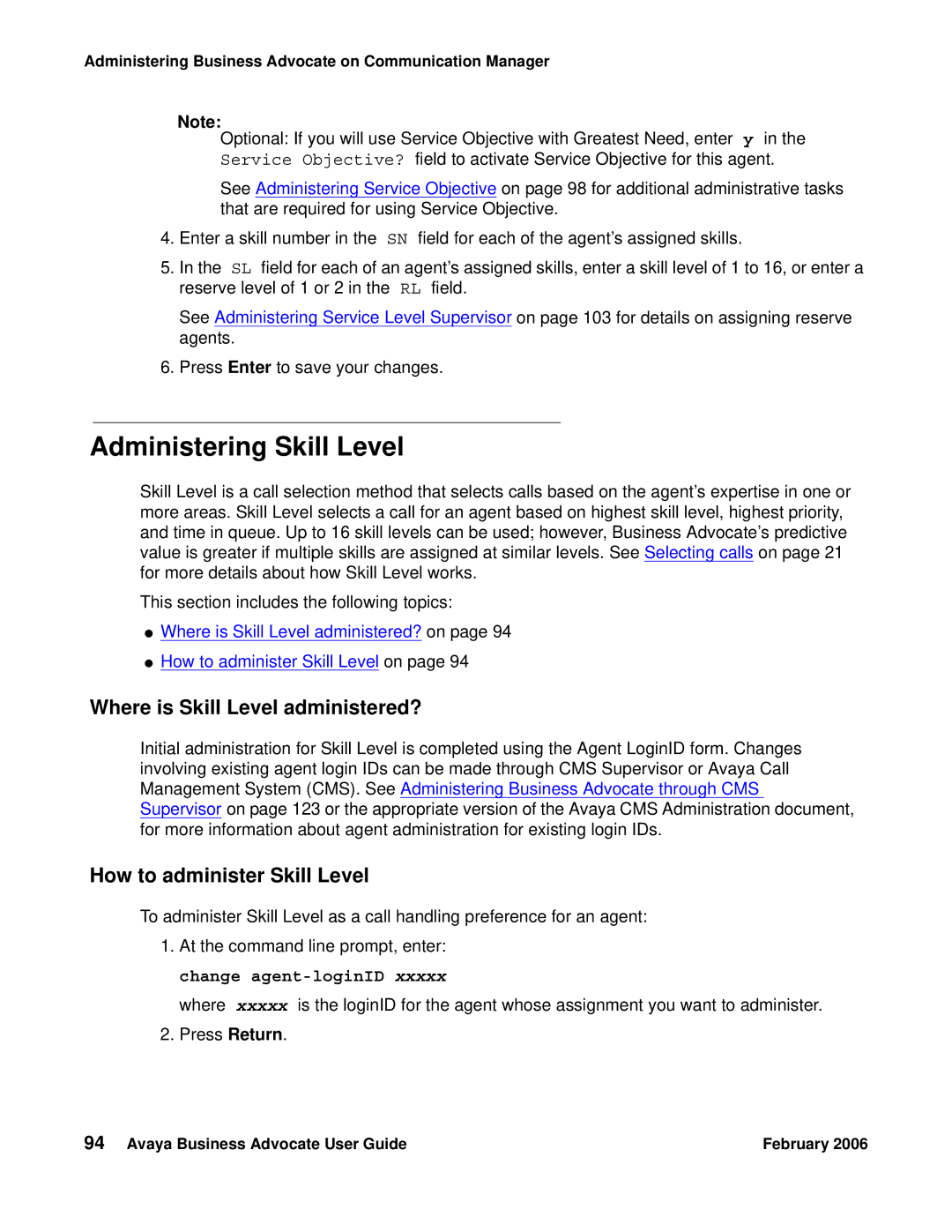 Avaya 3.1 manual Administering Skill Level, Where is Skill Level administered?, How to administer Skill Level 