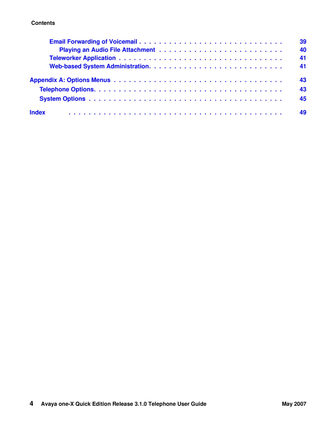 Avaya 3.1.0 manual Contents 