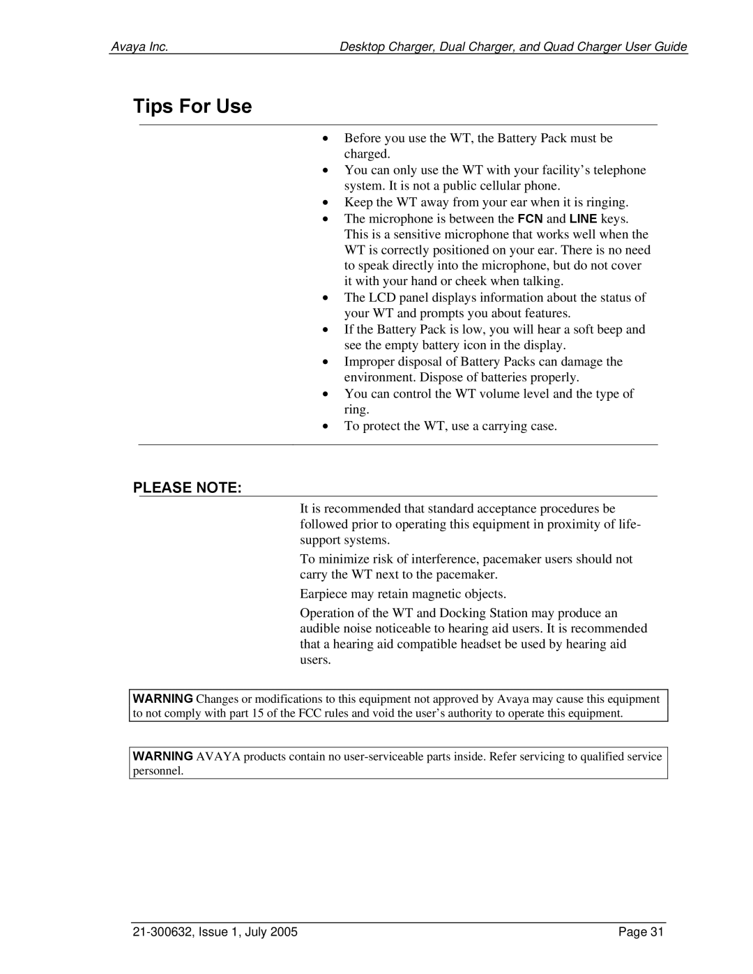 Avaya 3600 Series manual Tips For Use, Please Note 