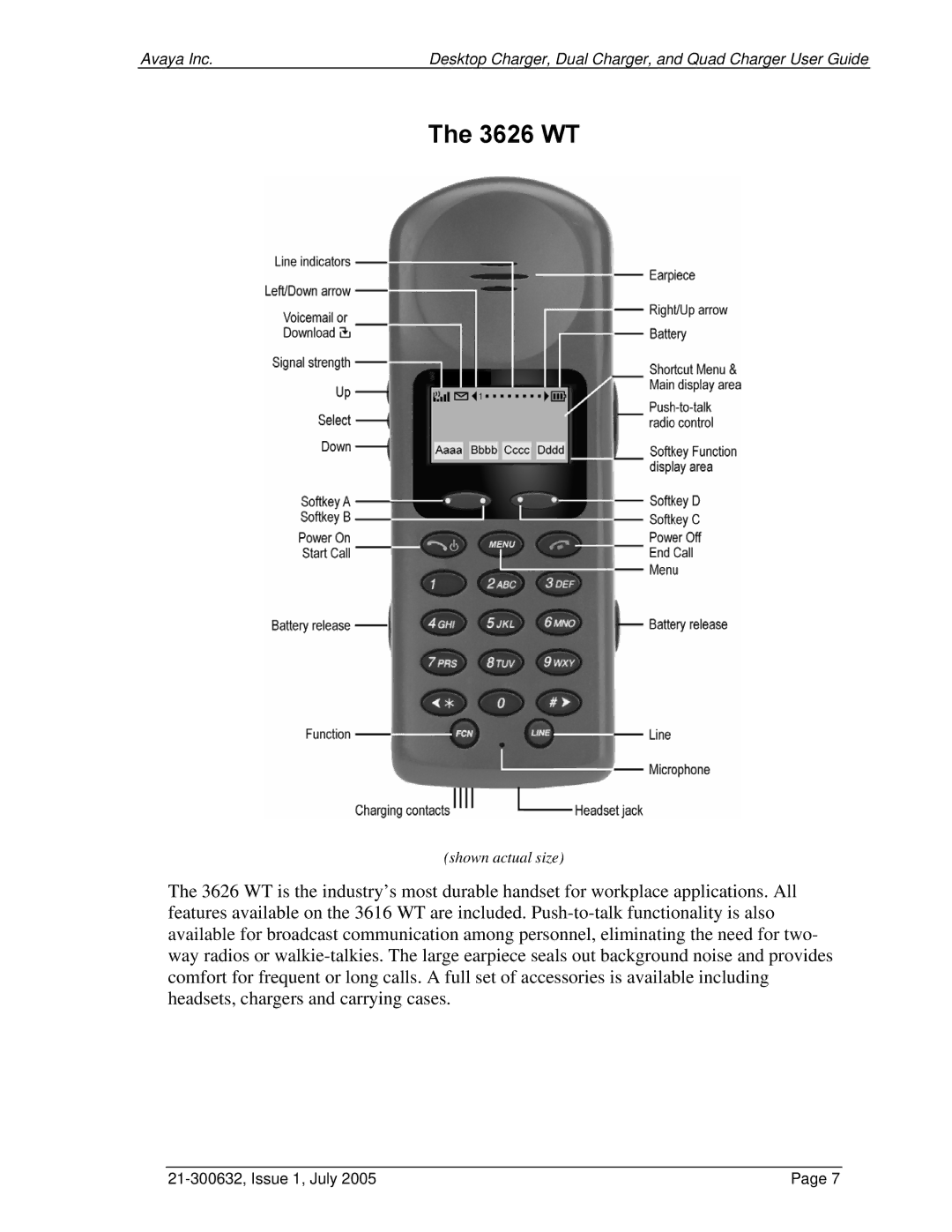 Avaya 3600 Series manual 3626 WT 